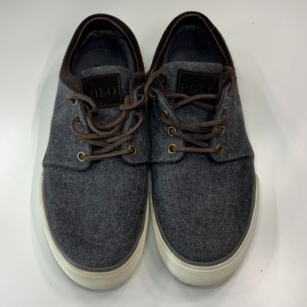 Polo Ralph Lauren, Faxon Low, Grey Flannel/Brown Suede Sneakers Men's 7.5D